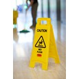Lightweight "Caution Wet Floor" sign is 2-sided for effective safety communication and utilizes ANSI/OSHA-compliant color and graphics.