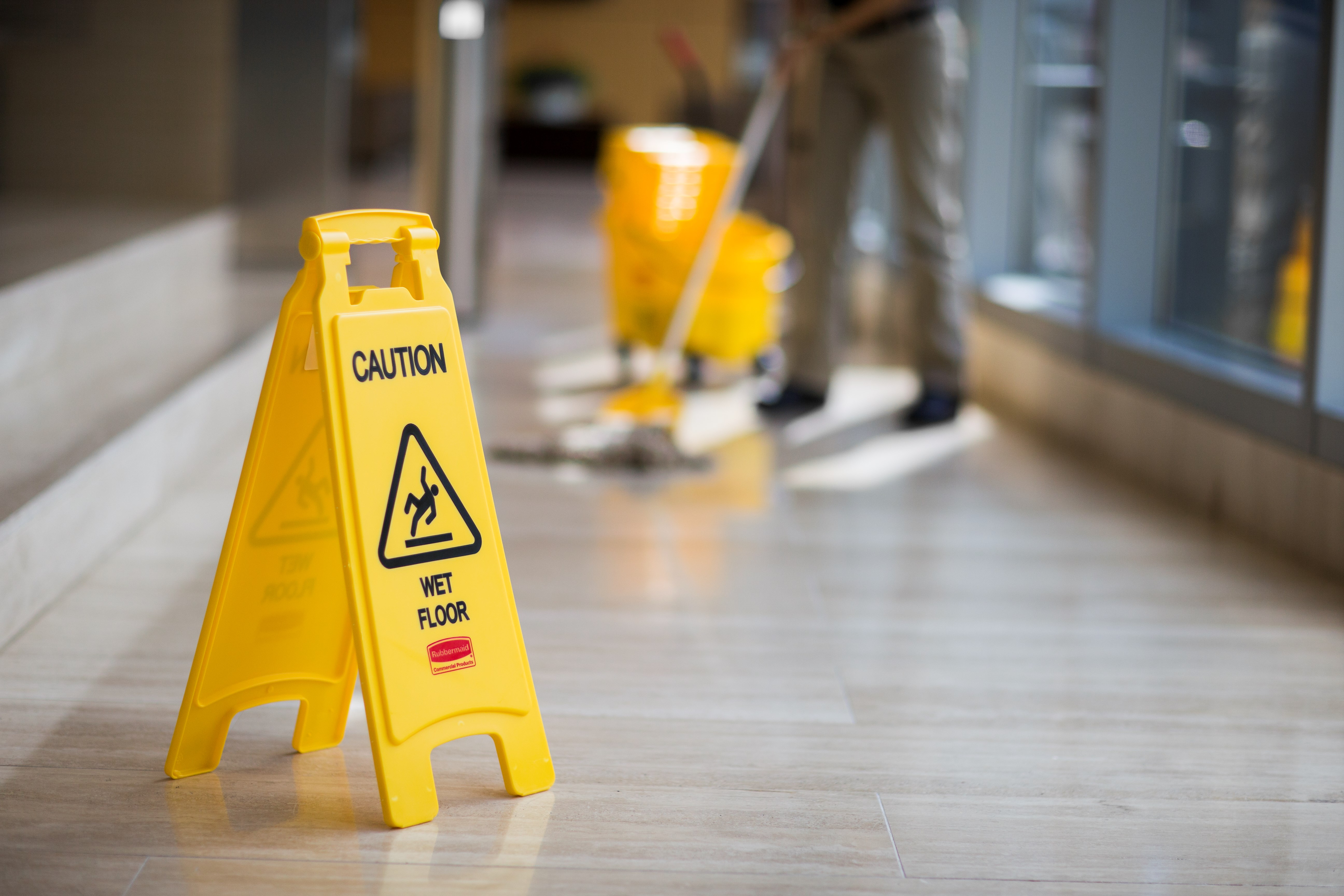 Lightweight "Caution Wet Floor" sign is 2-sided for effective safety communication and utilizes ANSI/OSHA-compliant color and graphics.