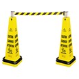 Barricade system is a complete, expandable system for quick deployment and effective multilingual safety communication. ANSI/OSHA- compliant Colour and graphics.