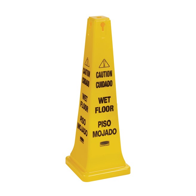 Safety Cone FG627677 is a highly visible, 36", bright yellow hazard protection cone.