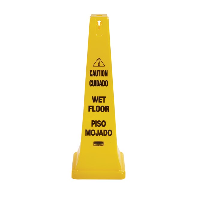 Safety Cone FG627677 is a highly visible, 36", bright yellow hazard protection cone.