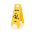 Lightweight "Caution" sign is 2-sided for effective multilingual safety communication and utilizes ANSI/OSHA-compliant color and graphics.