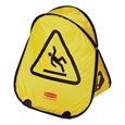 Der große Kegel lässt sich mit einer einfachen Drehung zusammenklappen und in eine kompakte Hülle zur praktischen Aufbewahrung schieben. Internationales „Vorsicht Rutschgefahr“-Symbol in ANSI- / OSHA-konformer Farbe und Grafiken.