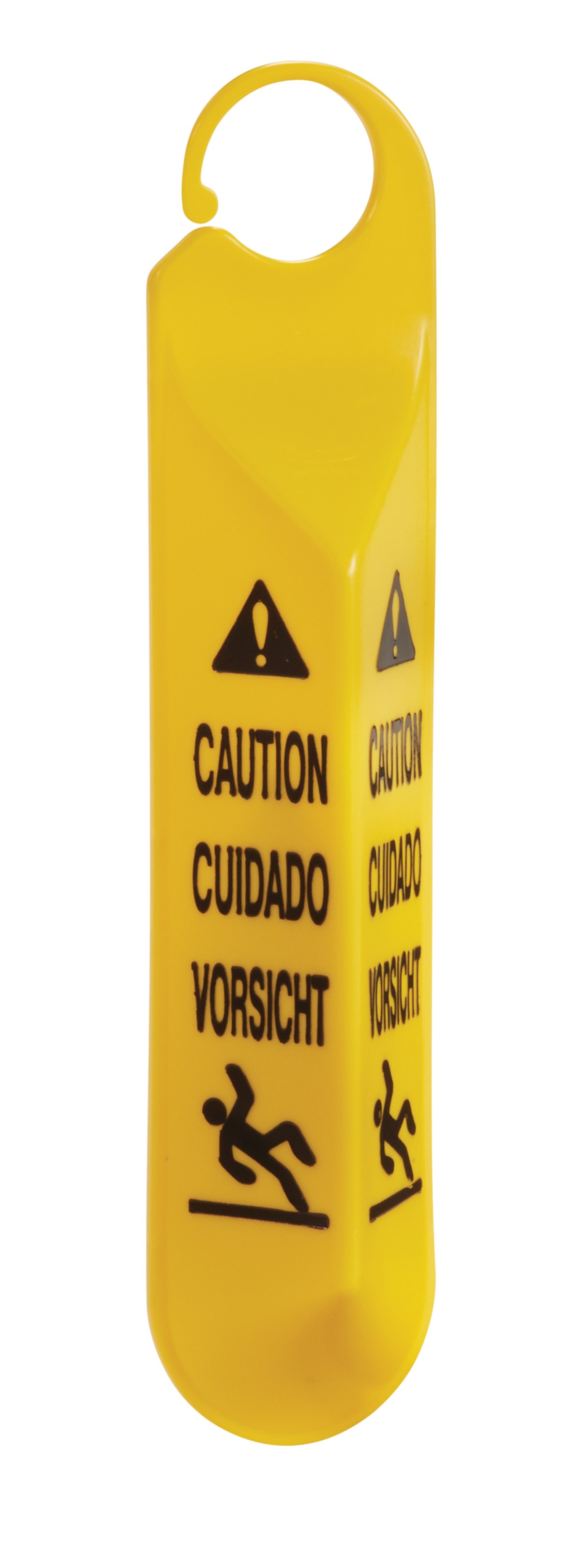 Ideal for use in stairways and on doors. Multilingual safety communication utilizes ANSI/OSHA-compliant color and graphics.