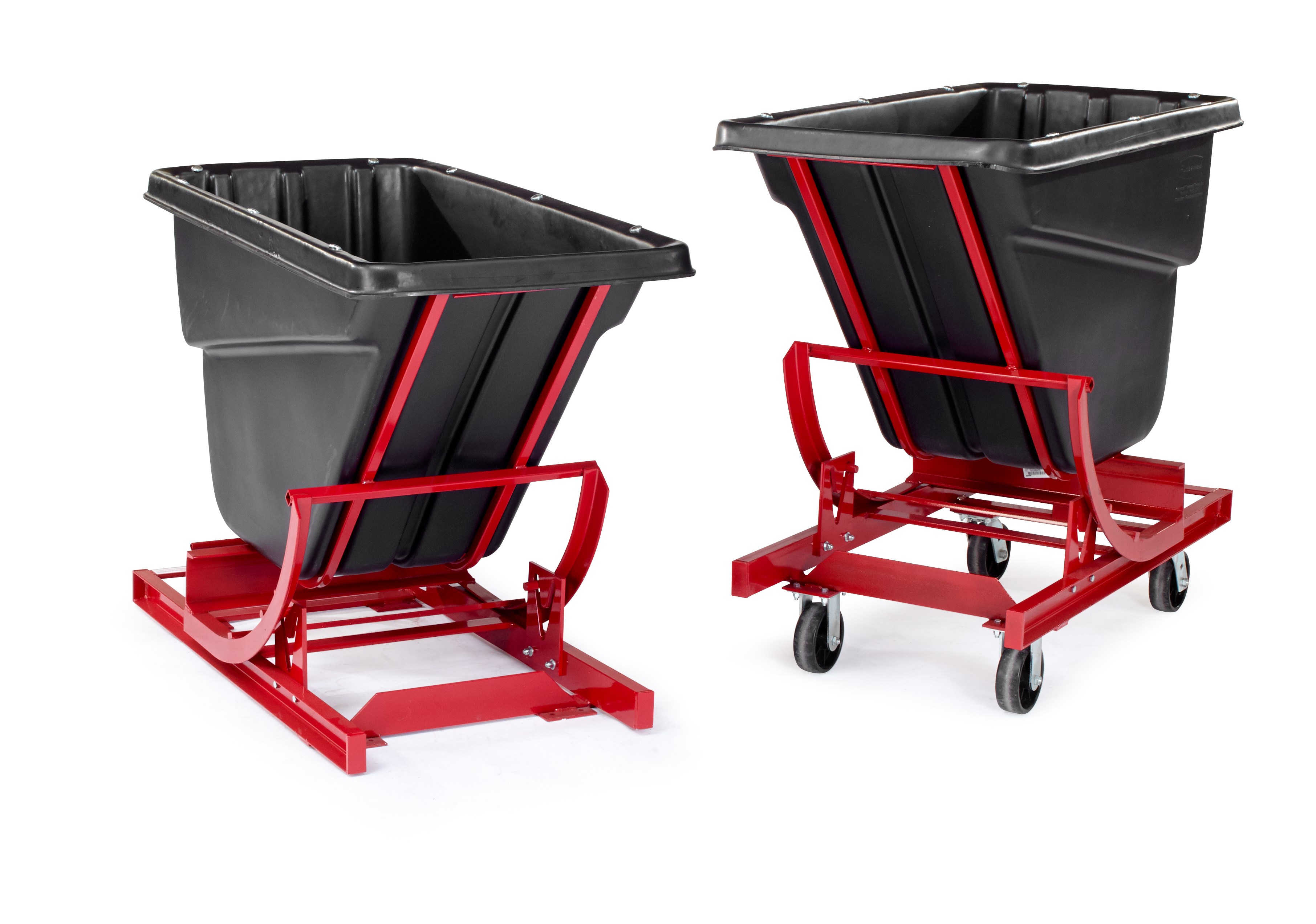 Large-capacity hoppers store and dump heavy loads with ease.