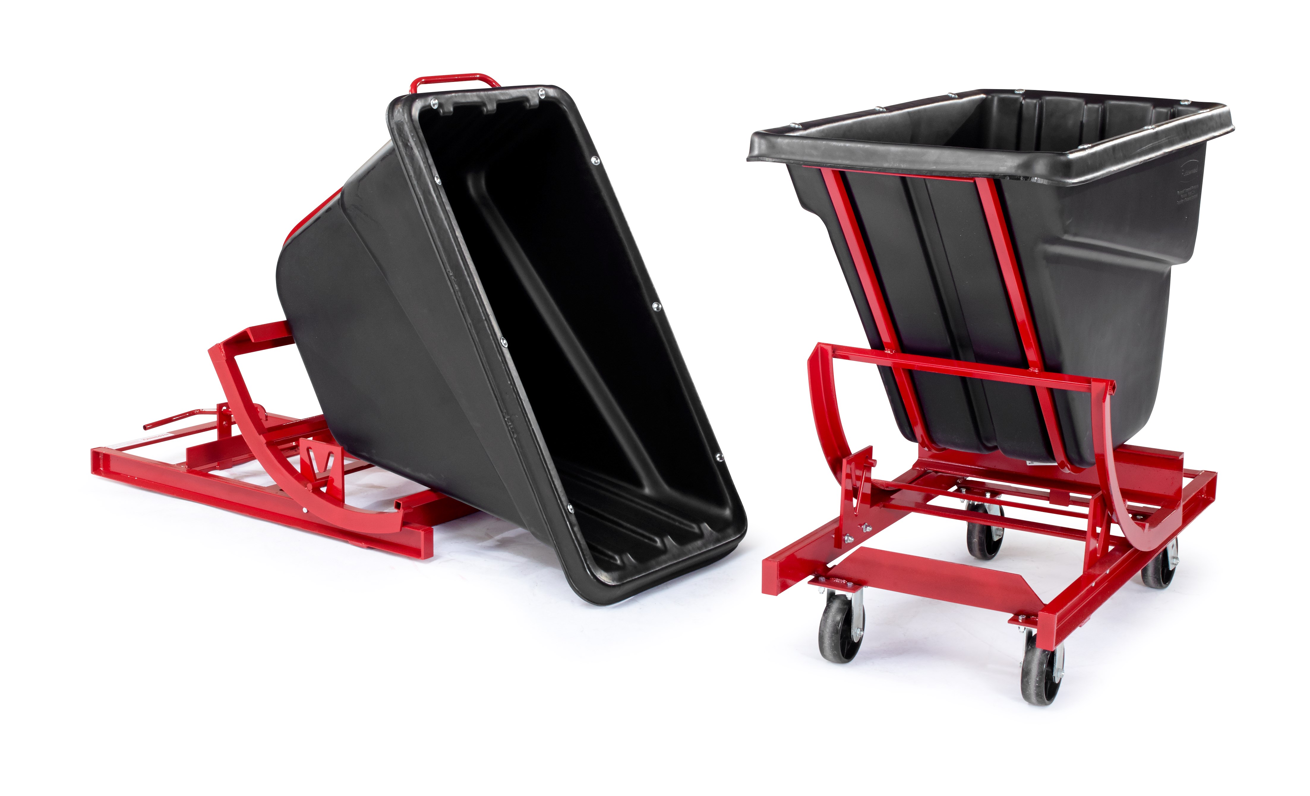 Large-capacity hoppers store and dump heavy loads with ease.