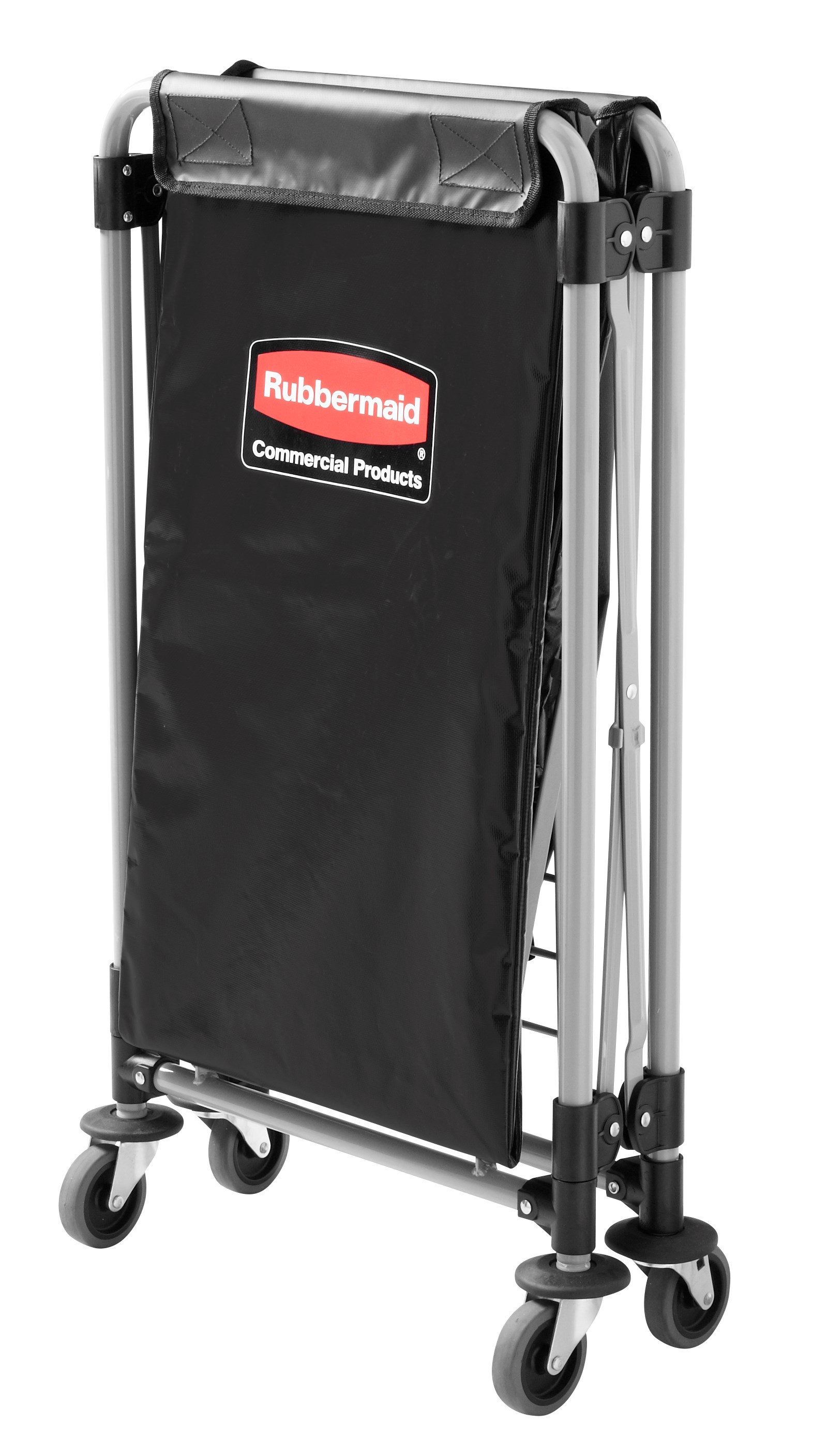 Rubbermaid Commercial 1881749 Executive 系列折疊式 X-Cart 籃，4 蒲式耳，220 磅承重，黑色。