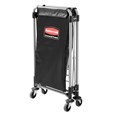 The Rubbermaid Commercial 1881749 Executive Series Collapsible X-Cart Basket, 4-Bushel, 220 lbs load capacity, Black.
