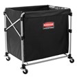 The Rubbermaid Commercial 1881750 Executive Series Collapsible X-Cart Basket, 8-Bushel, 220 lbs load capacity, Black.