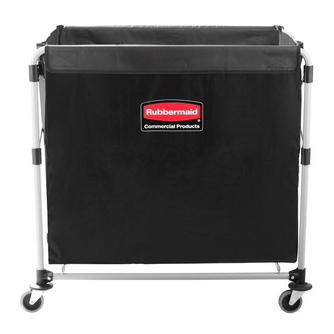 The Rubbermaid Commercial 1881750 Executive Series Collapsible X-Cart Basket, 8-Bushel, 220 lbs load capacity, Black.