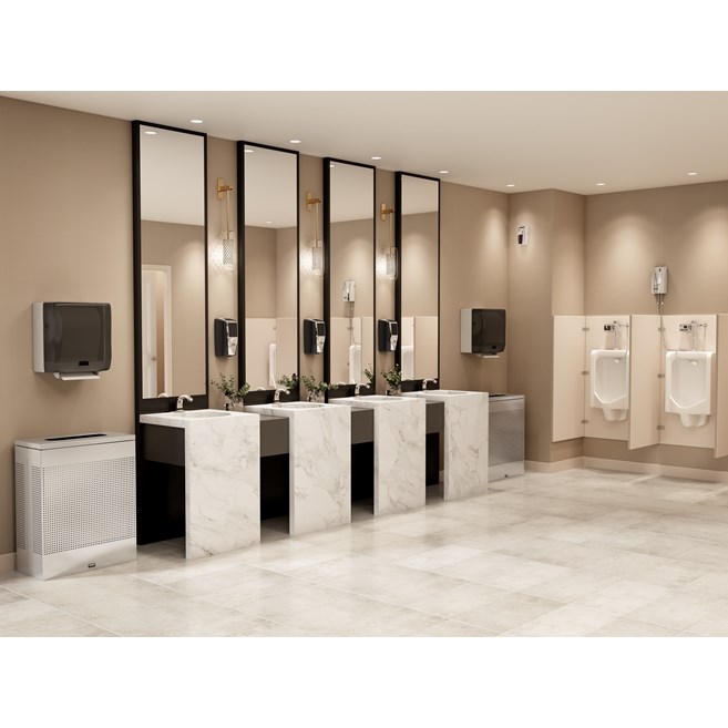 The AutoFlush® Sidemount for urinals is a touch-free, sensor-activated system that eliminates the potential for cross-contamination and promotes good hygiene.