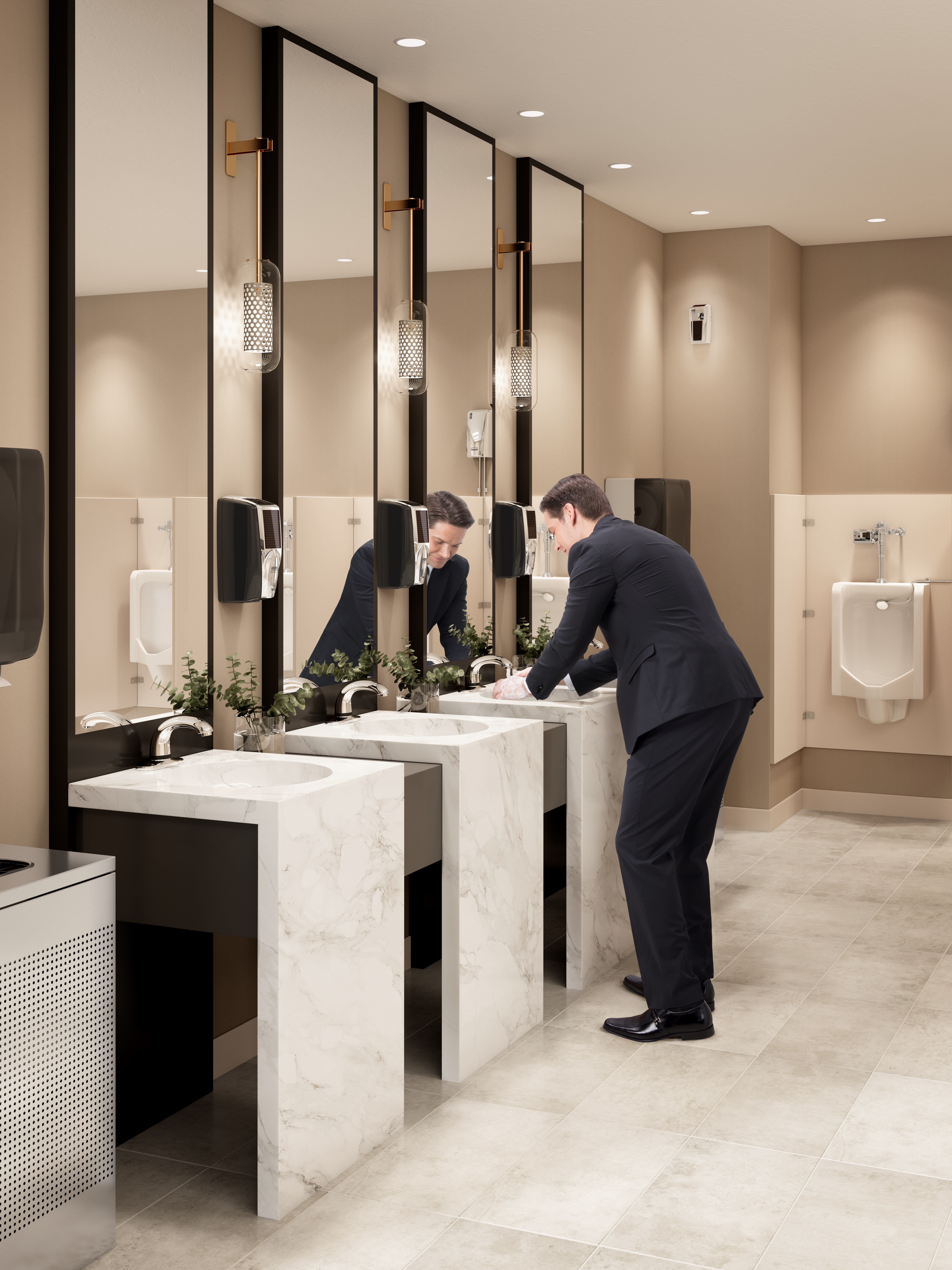 The AutoFaucet® is a user-friendly, automatic faucet that utilizes Surround Sensor™ Technology to dispense water only when needed. Touch-free activation helps reduce cross-contamination on user's hands.