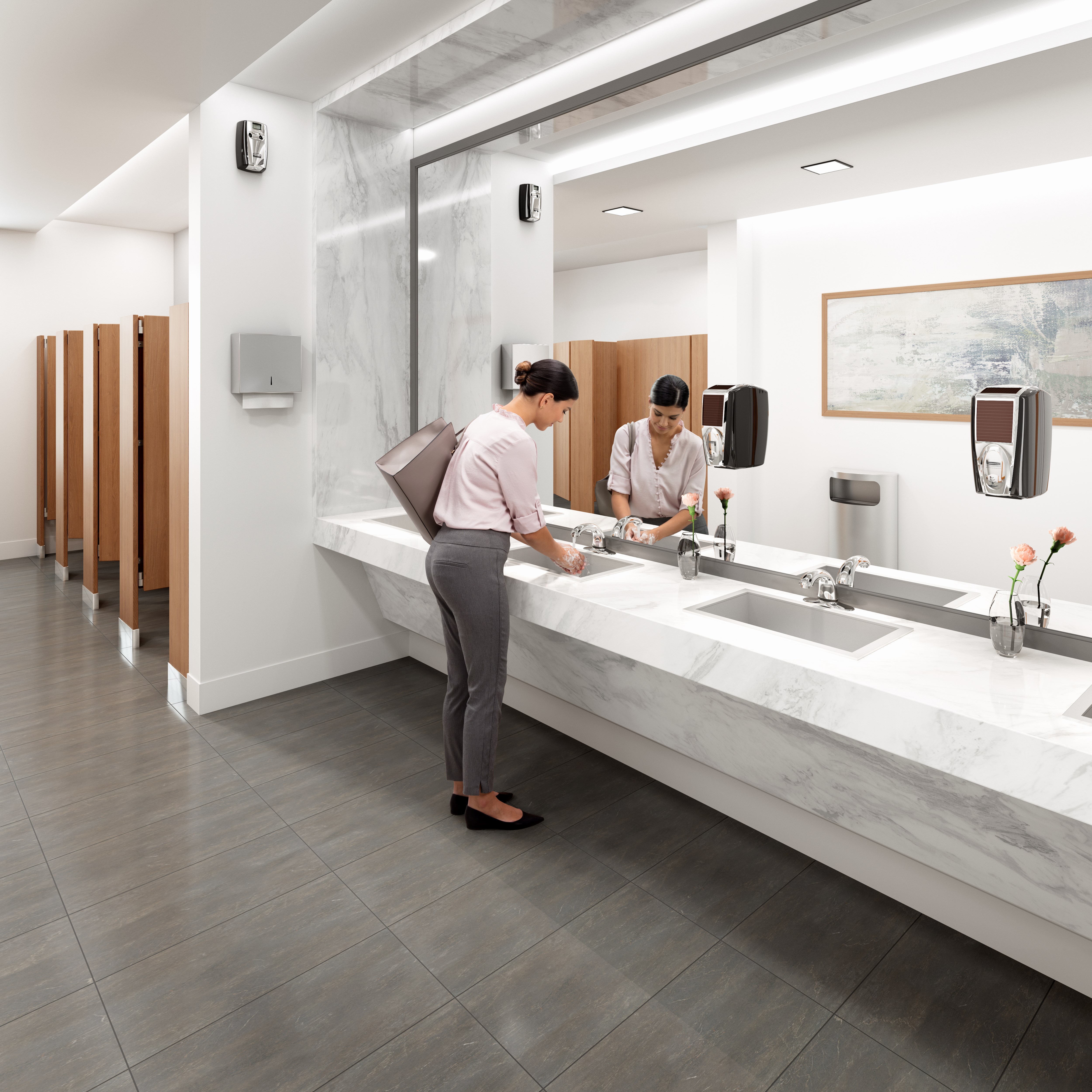 The AutoFaucet® is a user-friendly, automatic faucet that utilizes Surround Sensor™ Technology to dispense water only when needed. Touch-free activation helps reduce cross-contamination on user's hands.