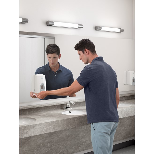 The Manual Foam Dispenser is a wall-mounted system that offers the perfect balance between quality and value.