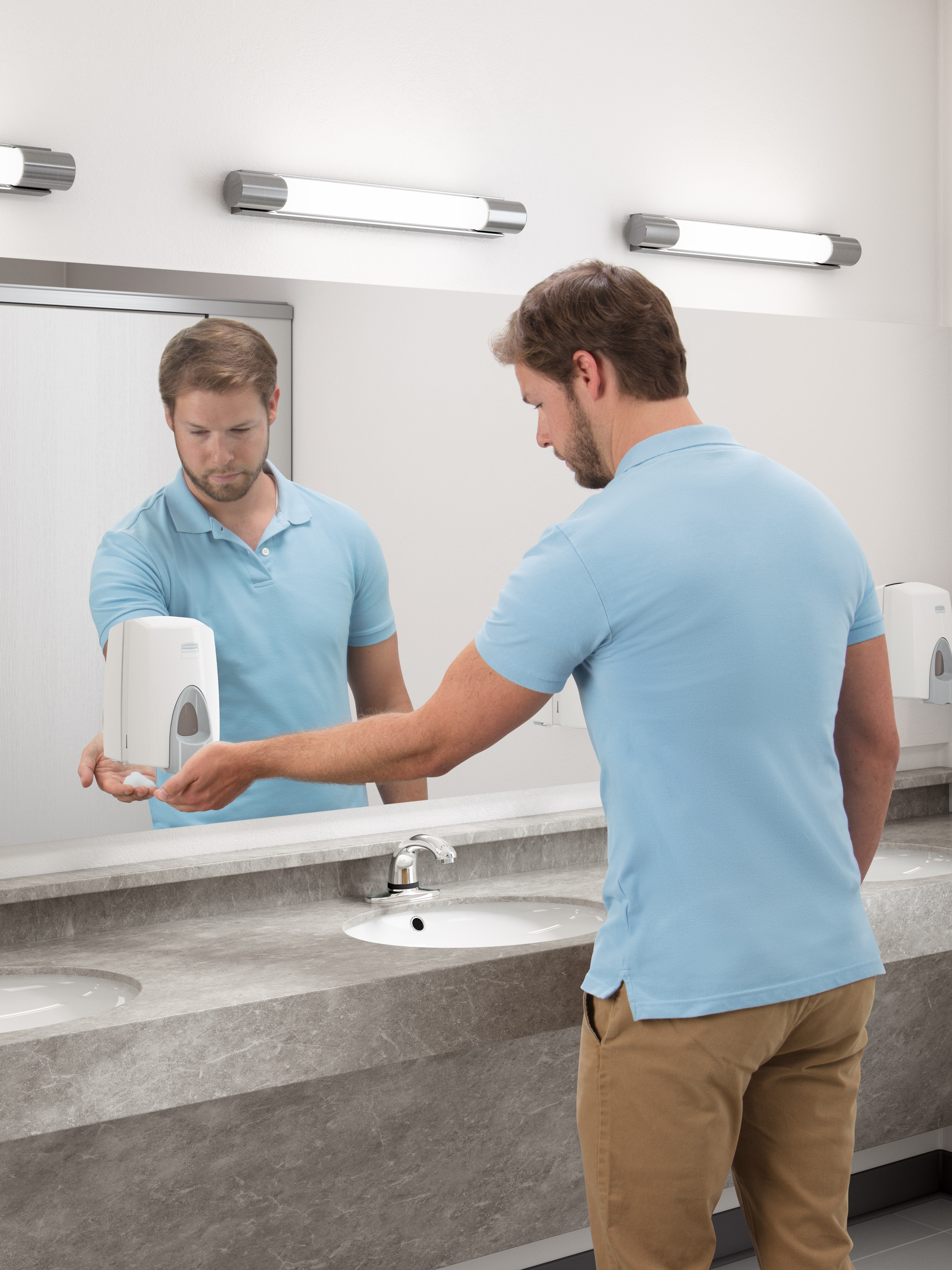 The Wall Mount Manual Foam Skin Care System offers the perfect balance between quality and value.