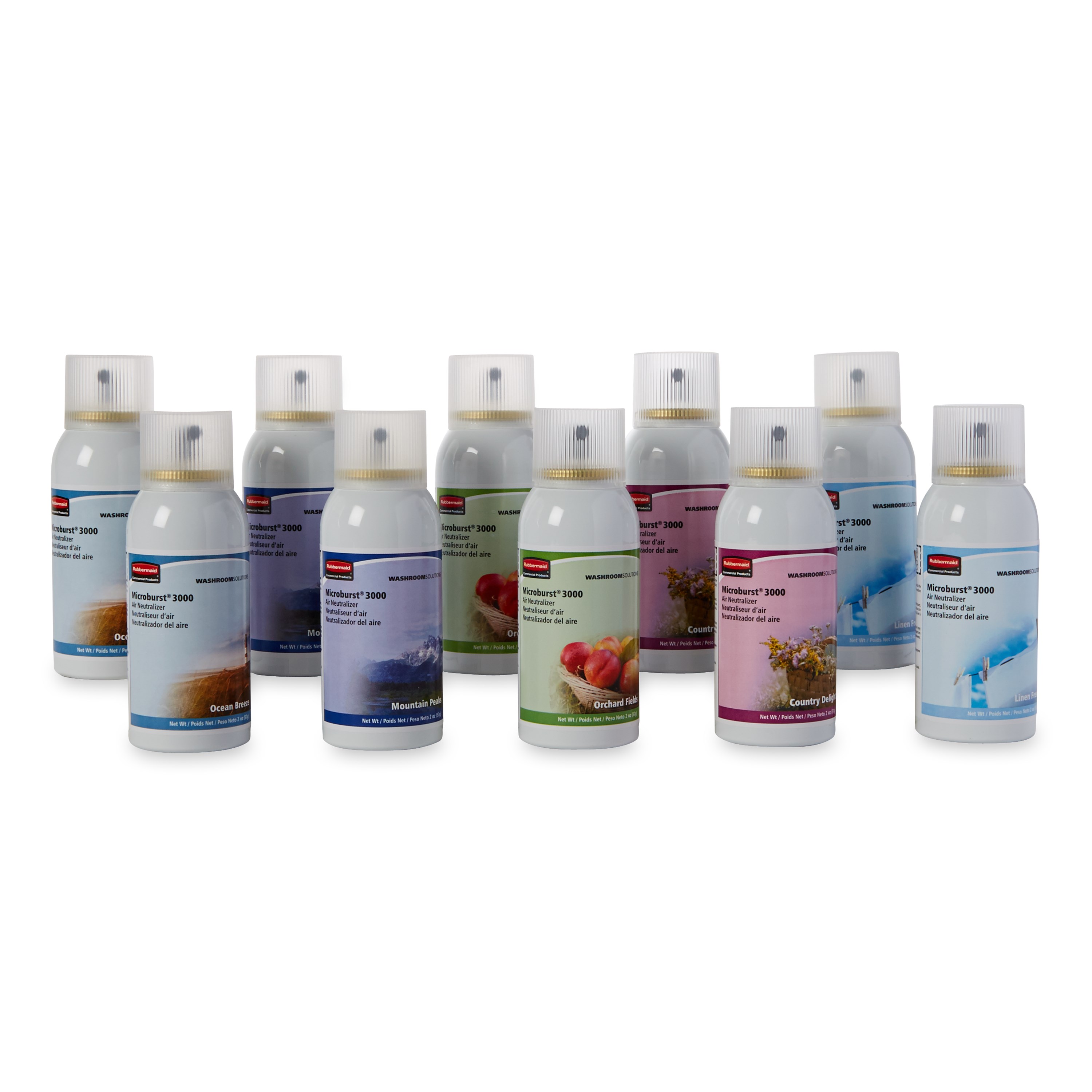 Microburst® 3000 refills feature high quality, fresh fragrances that last for 3000 sprays or up to 168 days.