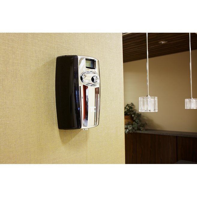 Microburst® Duet, a dual-fragrance odor control system, alternates between two complementary scents.