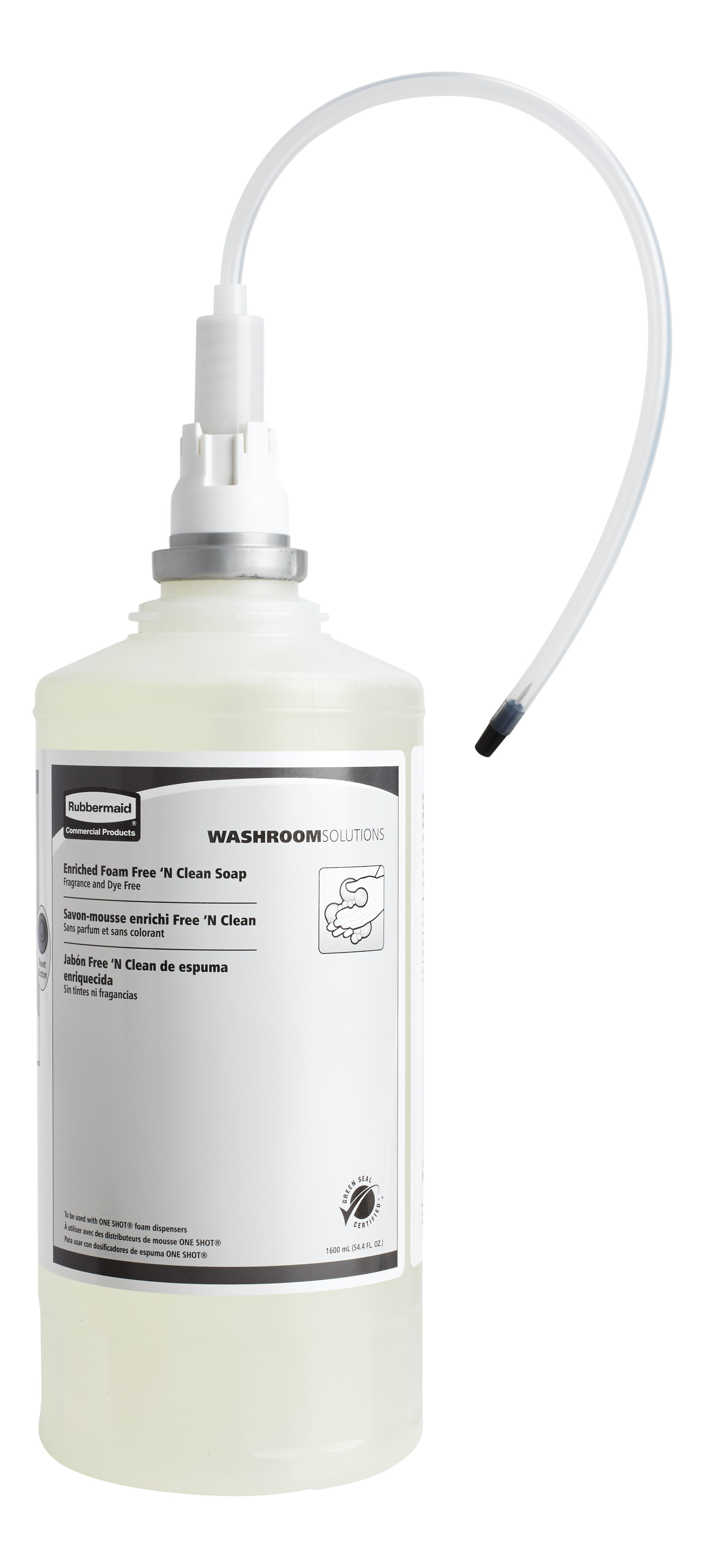 The OneShot® Dye & Fragrance Free Foam Hand Soap refill is for use in OneShot® Foam Dispensers.