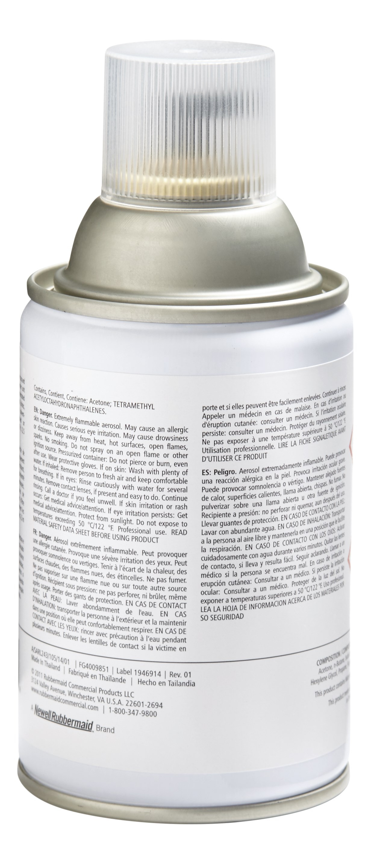 The Rubbermaid Commercial Standard Aerosol refills feature high quality, fresh fragrances that effectively eliminate bad odors.