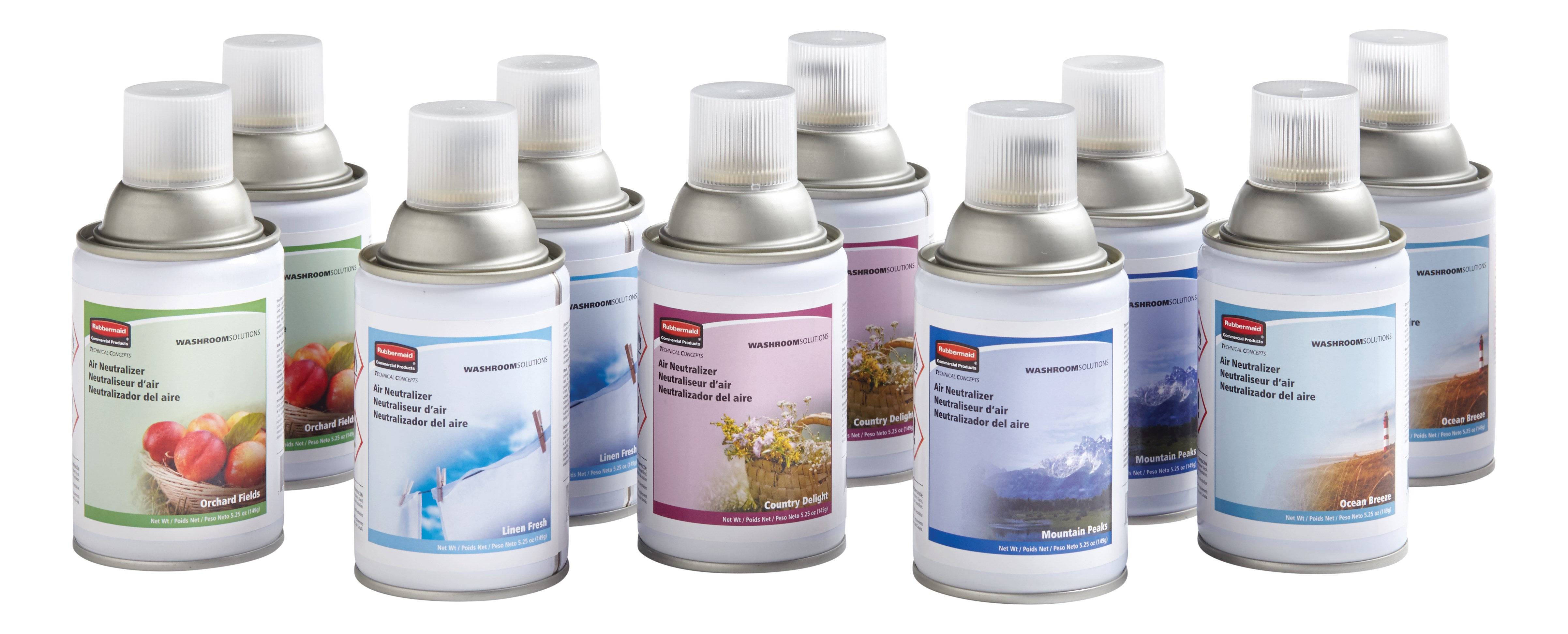 The Rubbermaid Commercial Standard Aerosol refills feature high quality, fresh fragrances that effectively eliminate bad odors.