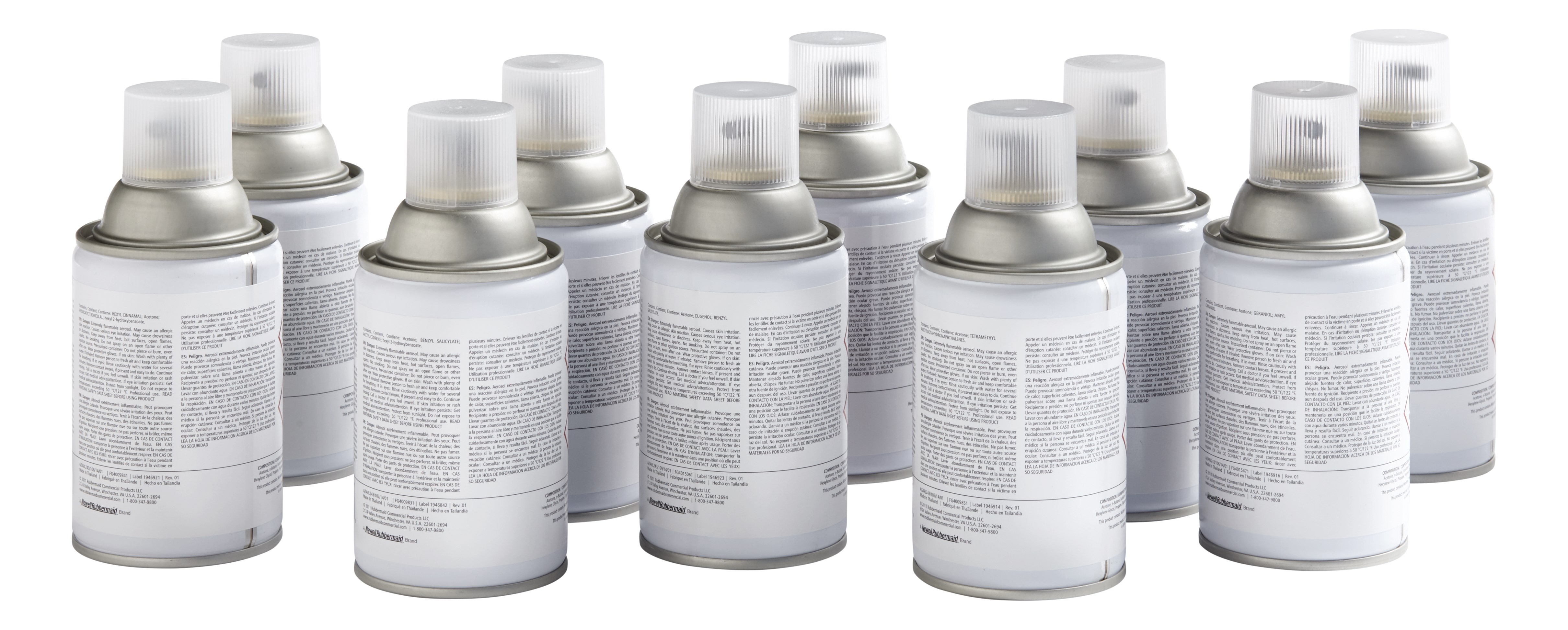 The Rubbermaid Commercial Standard Aerosol refills feature high quality, fresh fragrances that effectively eliminate bad odors.