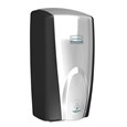 The AutoFoam Dispenser is a touch-free, wall-mounted system that dispenses controlled amounts of foam soap or sanitizer automatically to help prevent the spread of germs.