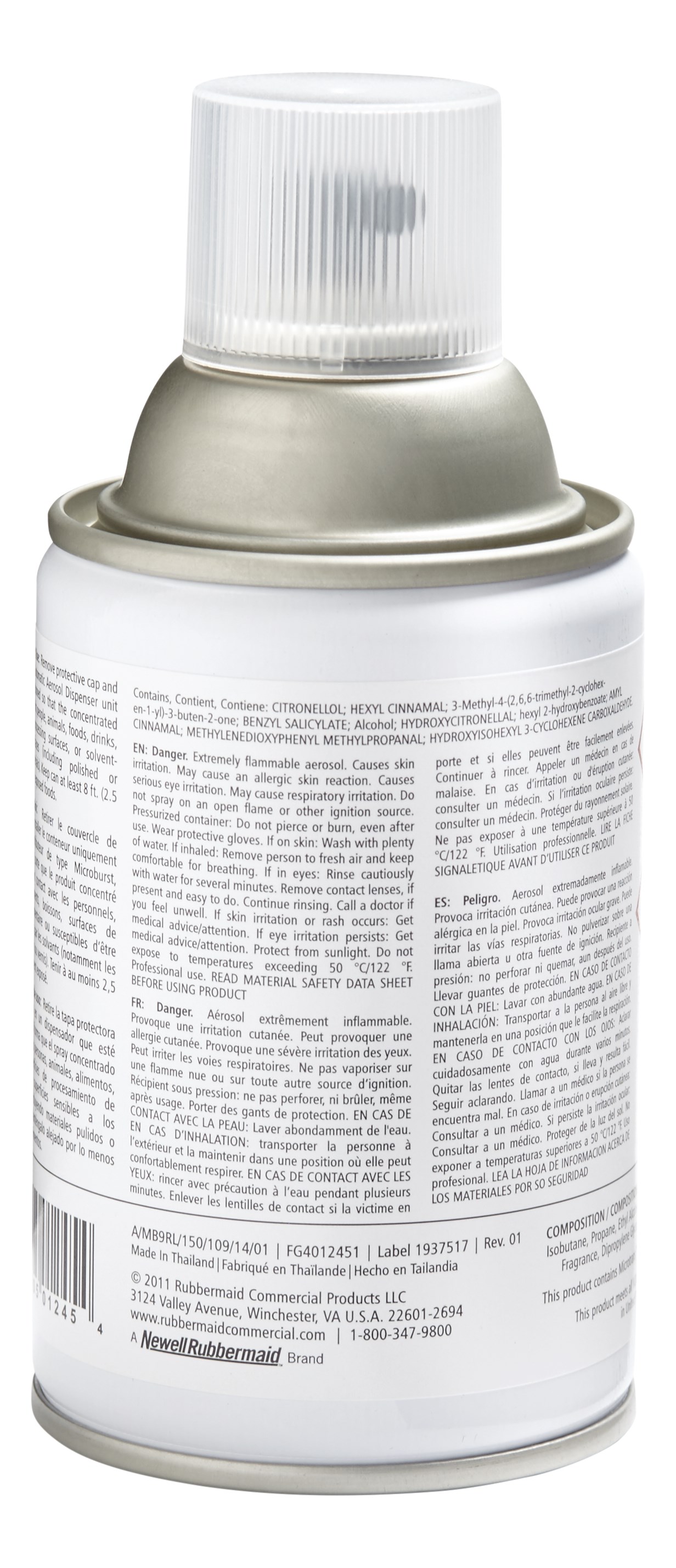 Microburst® 9000 리필은 9000회 분사 또는 최대 180일 동안 지속되는 고품질의 신선한 향이 특징입니다.