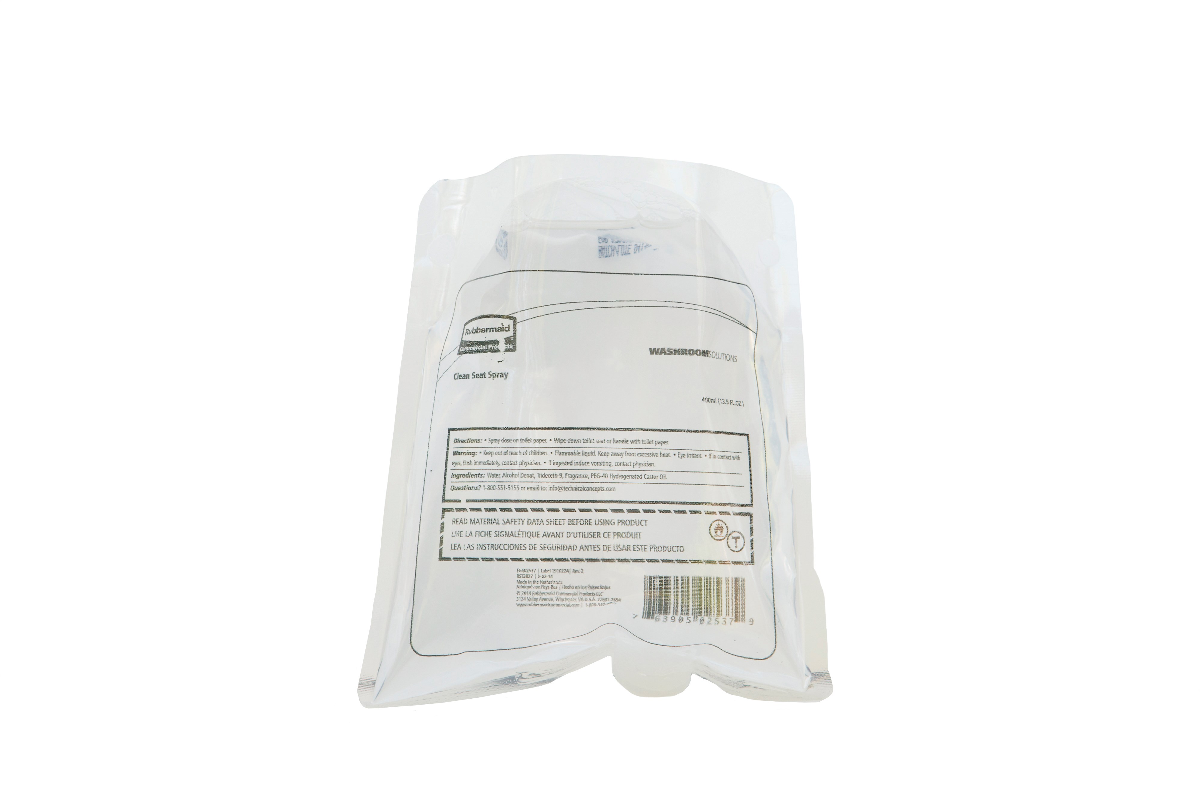 Clean Seat Spray Refill is a surface cleaner that can be mounted anywhere using the Clean Seat Spray Dispenser. Place in the washroom to help remove dirt and grime from a variety of surfaces, from toilet seats to baby changing stations.