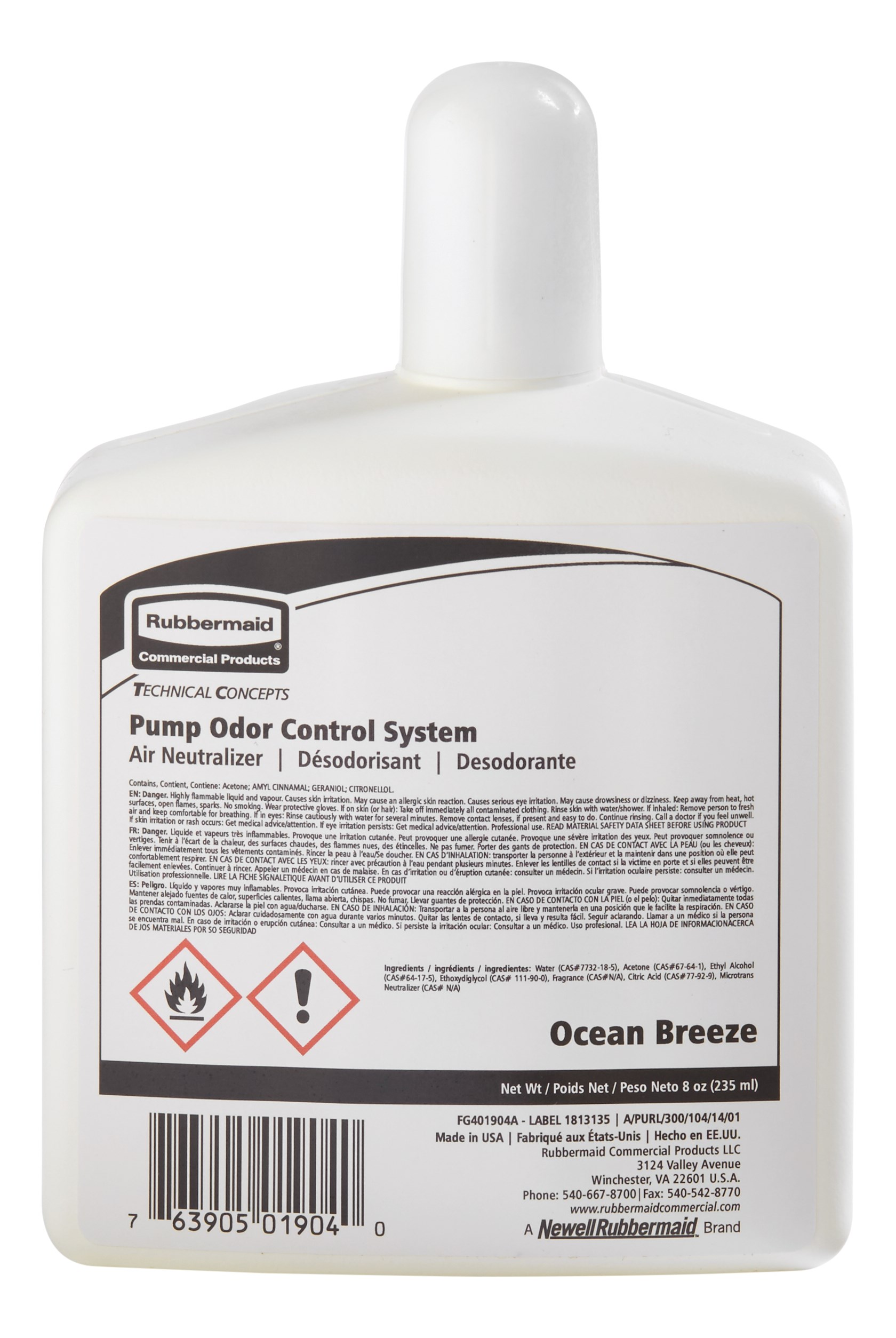 Pump's highly effective, water based refills neutralize odors without the use of propellants.