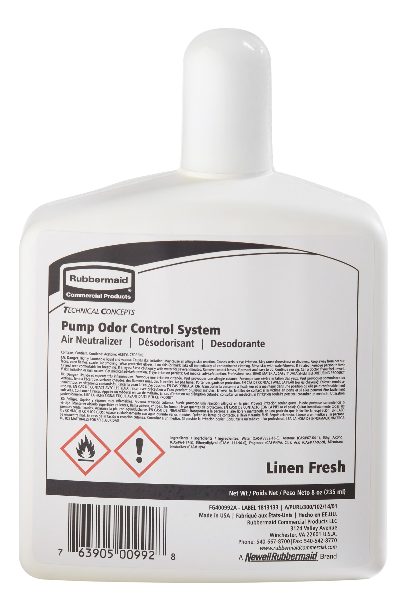 Pump's highly effective, water based refills neutralize odors without the use of propellants.