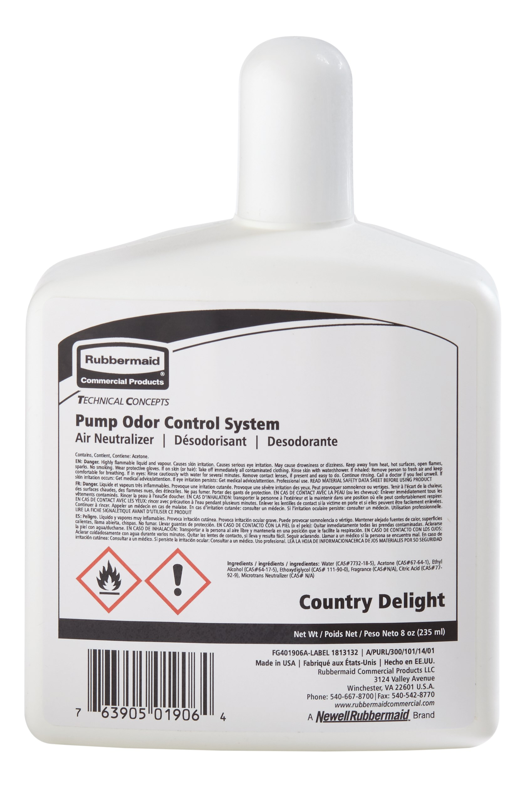 Pump's highly effective, water based refills neutralize odors without the use of propellants.