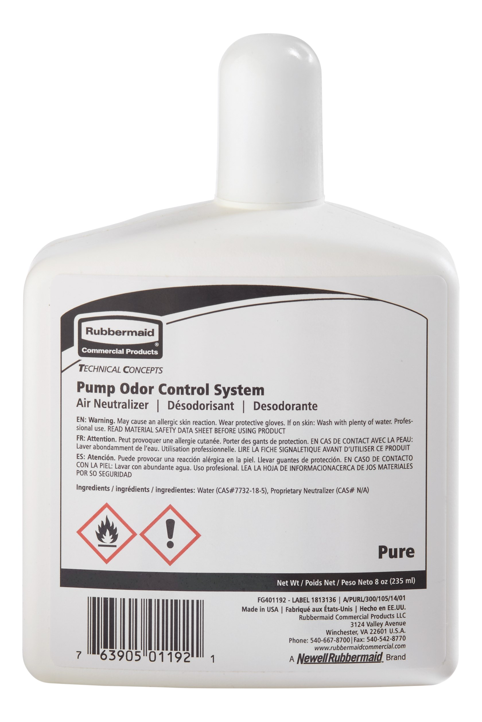 Pump's highly effective, water based refills neutralize odors without the use of propellants.