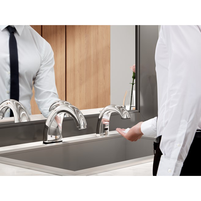 The OneShot® Foam Dispenser is a touch-free, automatic dispenser that helps prevent the spread of germs and bacteria. Luxurious formulas encourage healthy handwashing, and Smart Sensor™ technology detects hands, automatically delivering the perfect amount of soap — every time.