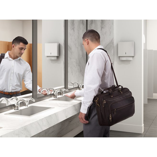 The OneShot® Foam Dispenser is a touch-free, automatic dispenser that helps prevent the spread of germs and bacteria. Luxurious formulas encourage healthy handwashing, and Smart Sensor™ technology detects hands, automatically delivering the perfect amount of soap — every time.