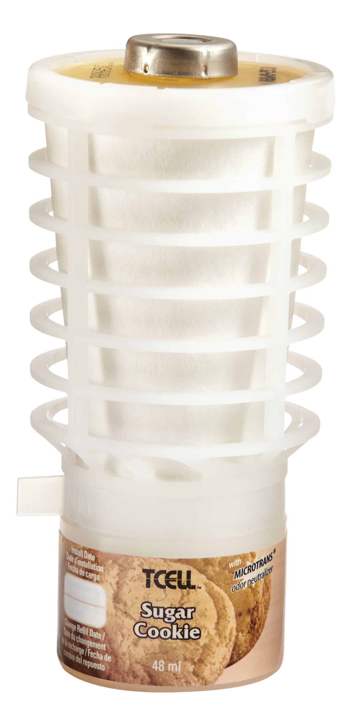 The Rubbermaid Commercial TCell™ odor control system utilizes passive fuel cell technology to deliver precise, timed fragrance for up to 90 days of consistent odor control.