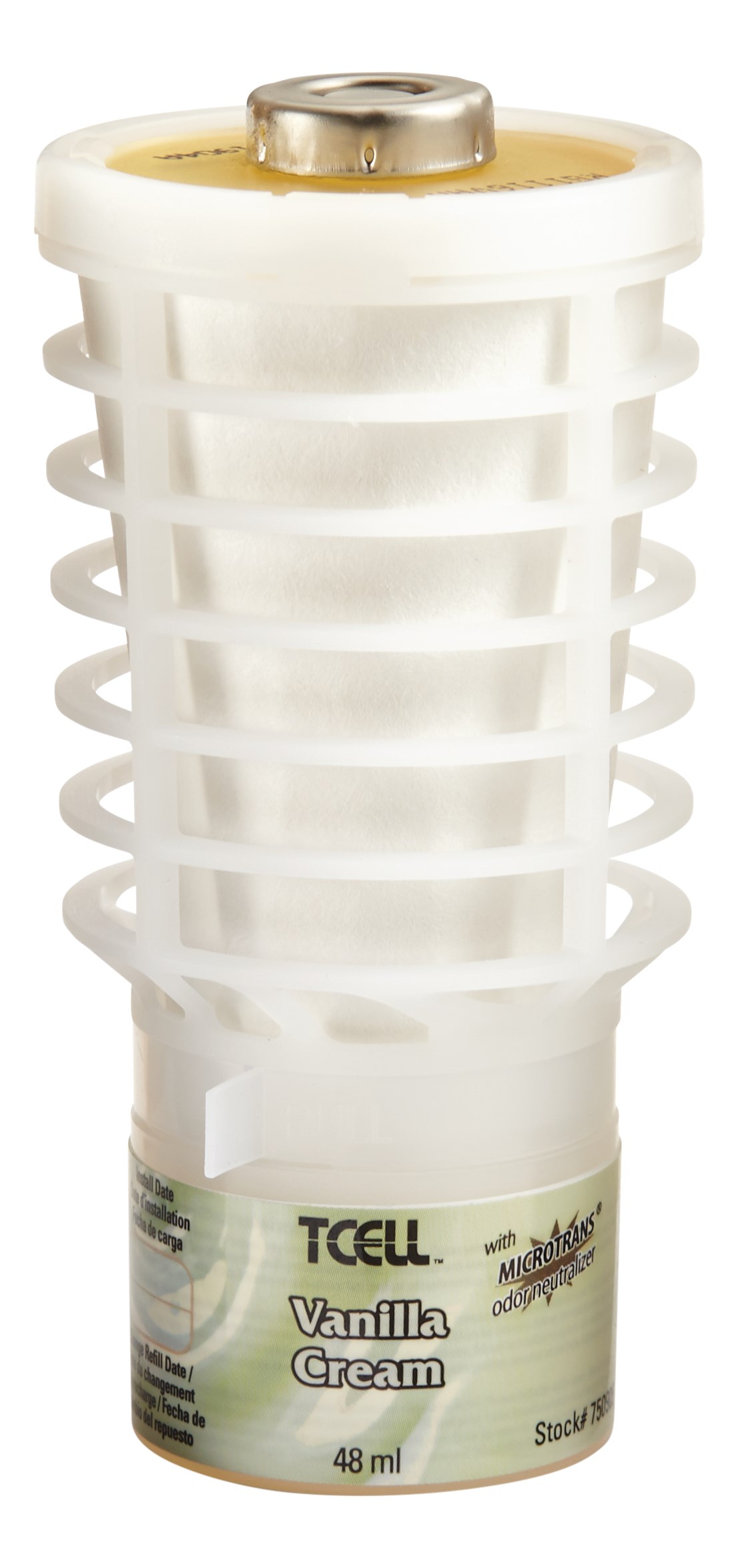 The Rubbermaid Commercial TCell™ odor control system utilizes passive fuel cell technology to deliver precise, timed fragrance for up to 90 days of consistent odor control.