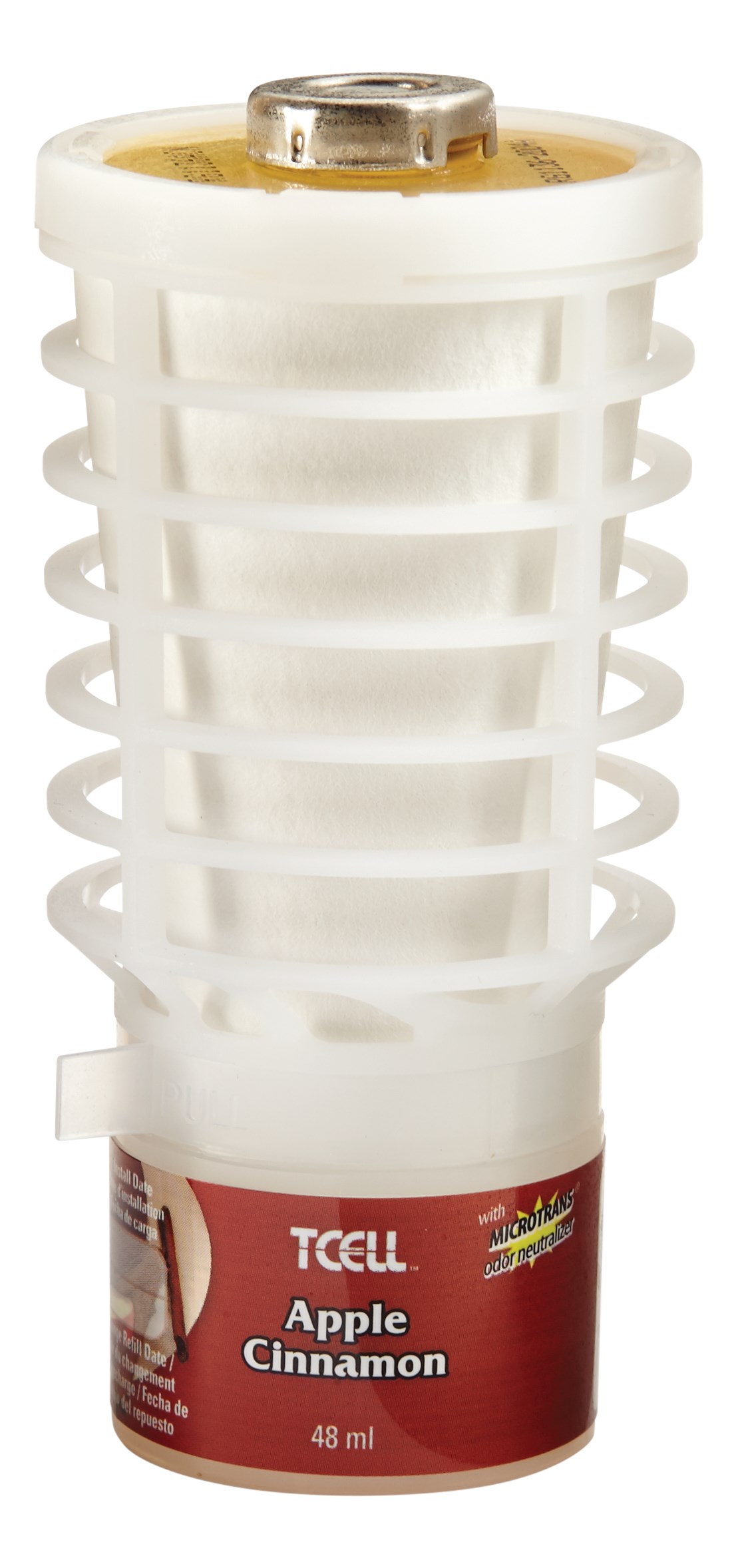 The Rubbermaid Commercial TCell™ odor control system utilizes passive fuel cell technology to deliver precise, timed fragrance for up to 90 days of consistent odor control.