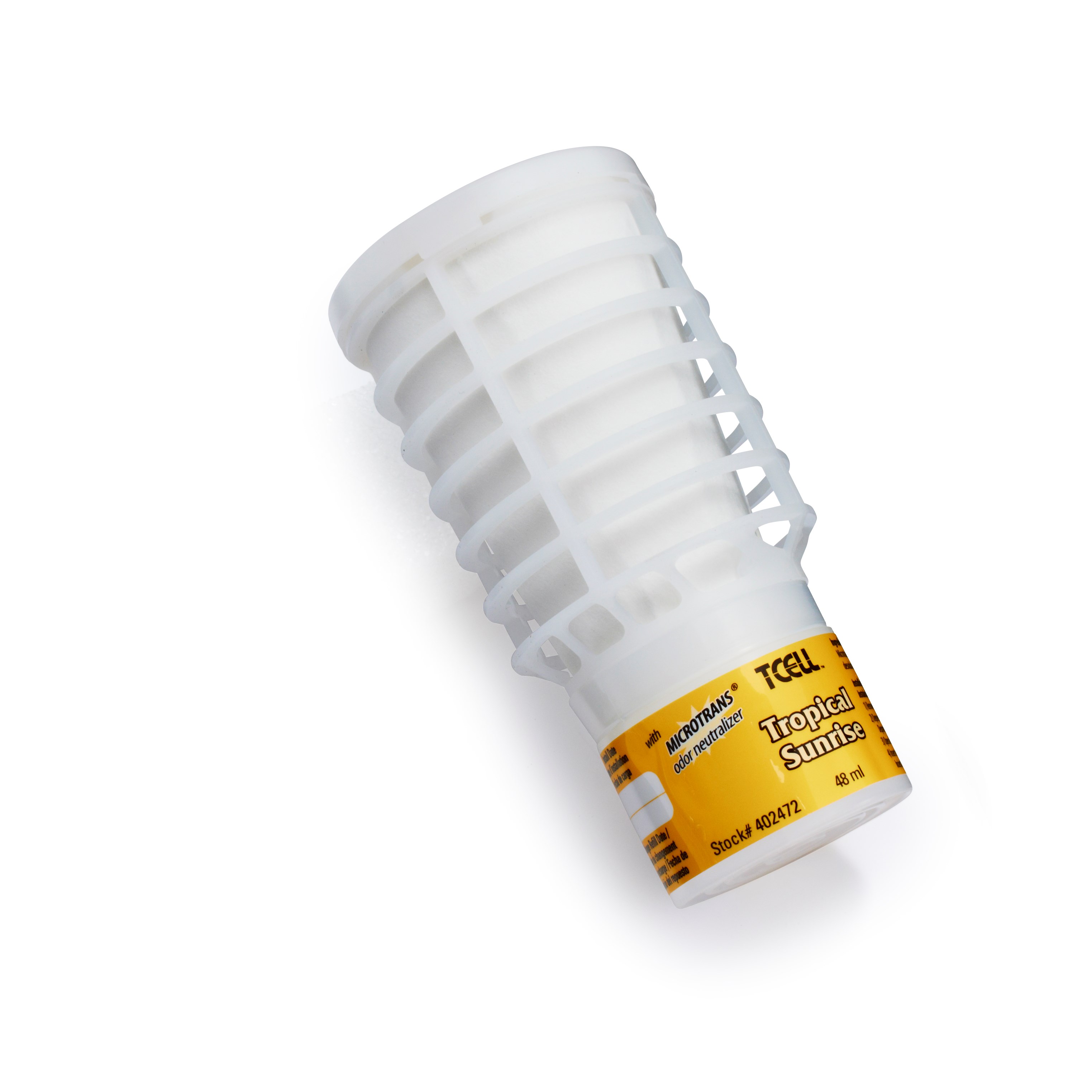 The Rubbermaid Commercial TCell™ odor control system utilizes passive fuel cell technology to deliver precise, timed fragrance for up to 90 days of consistent odor control.