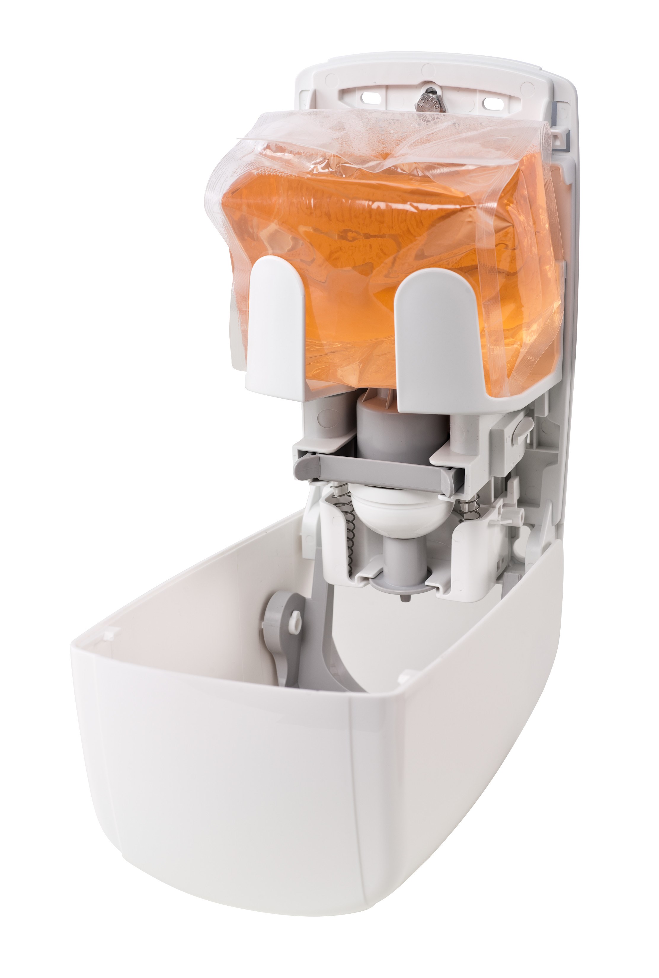 The FLex™ Dispenser is a manual wall-mounted system featuring a revolutionary design that increases your facility's efficiency by using two different soaps, liquid or foam, with the purchase of one single dispenser.