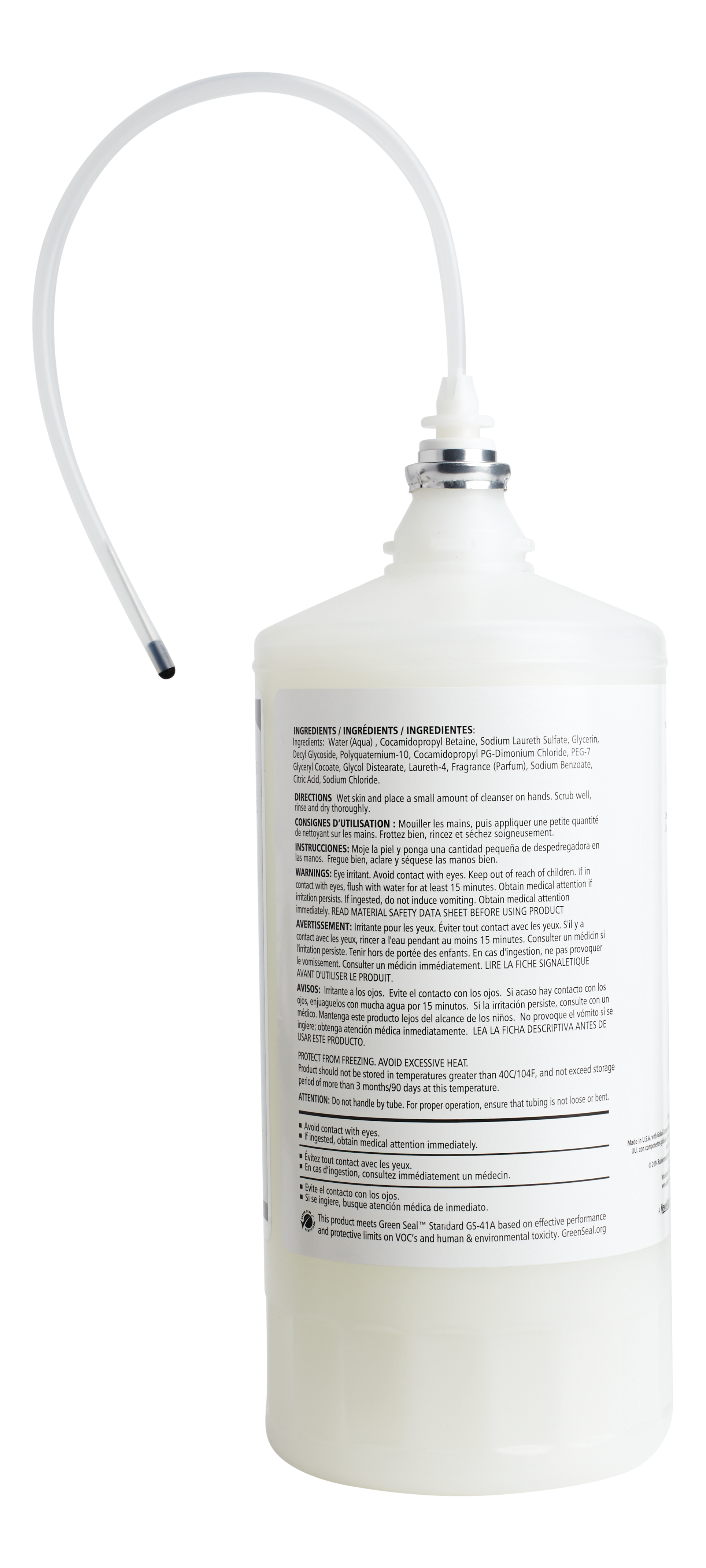 The Green Certified refill features rich, pearlised lotion soap that is hypoallergenic for sensitive skin and Green Seal™ certified.