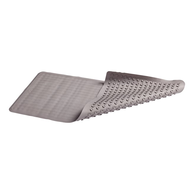 Safti-Grip® Bath Mat is perfect for a shower stall or bathtub. Suction-backed to stay firmly in place. Textured surface prevents slippage.