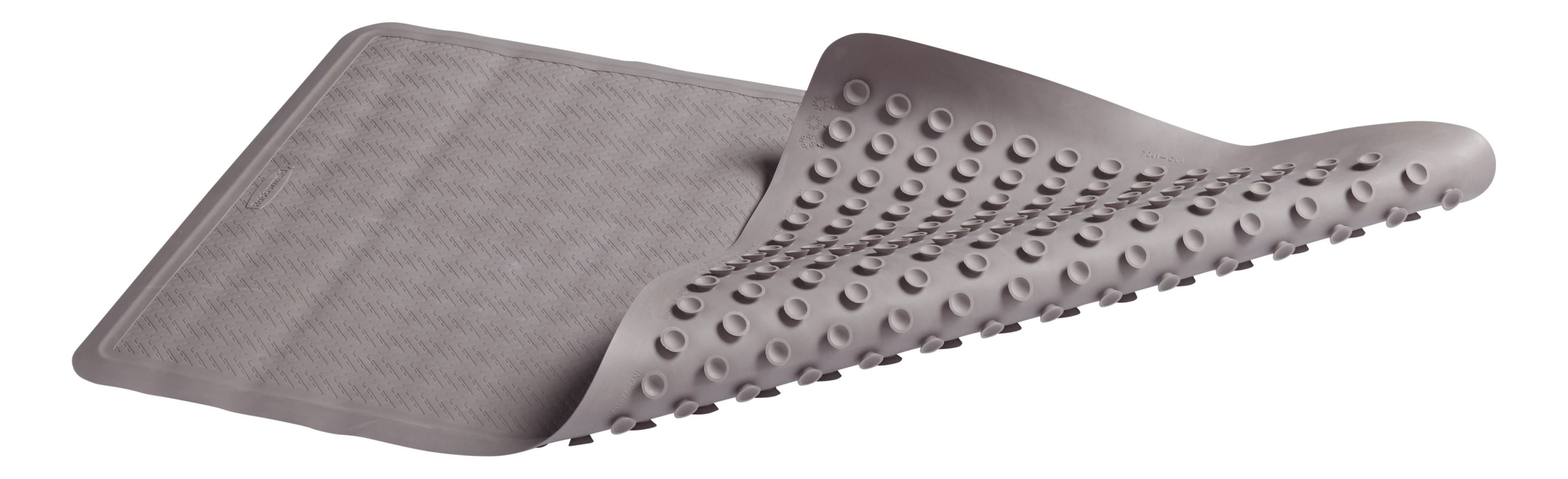 Safti-Grip® Bath Mat is perfect for a shower stall or bathtub. Suction-backed to stay firmly in place. Textured surface prevents slippage.
