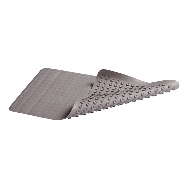 Safti-Grip® Bath Mat is perfect for a shower stall or bathtub. Suction-backed to stay firmly in place. Textured surface prevents slippage.