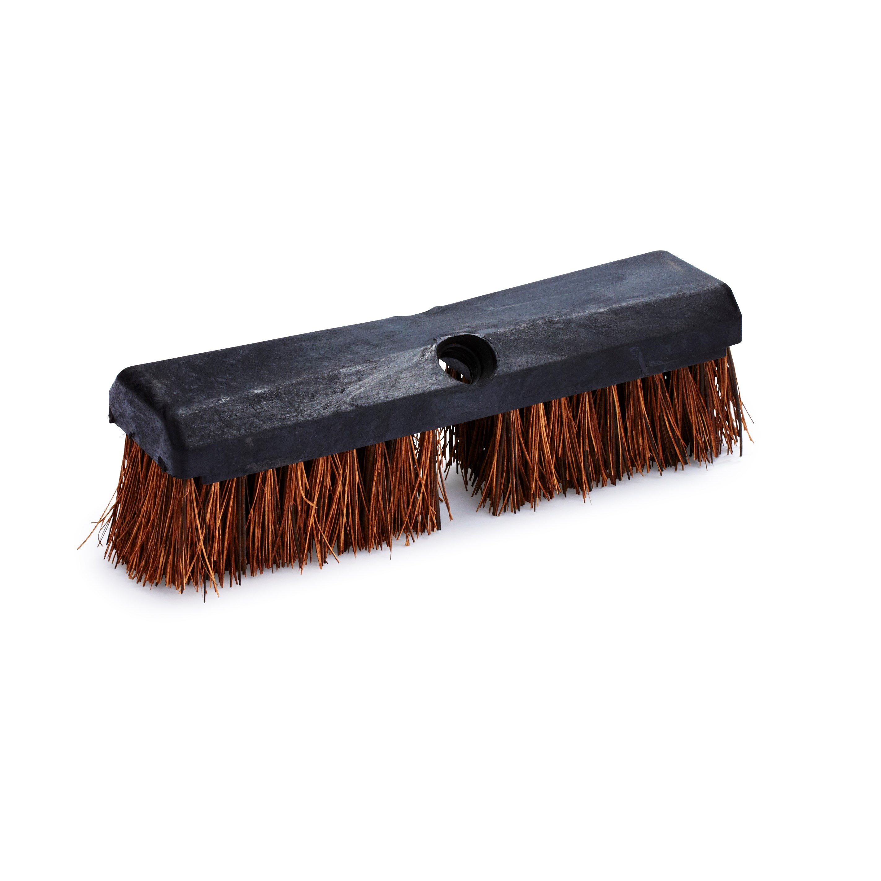 Deck Brush FG9B3400BRN is a high quality deck brush. Plastic block resists splitting and delaminating. Flagged synthetic fibers with palmyra fill help avoid scratching. Long-lasting, stain-resistant polypropylene bristles.