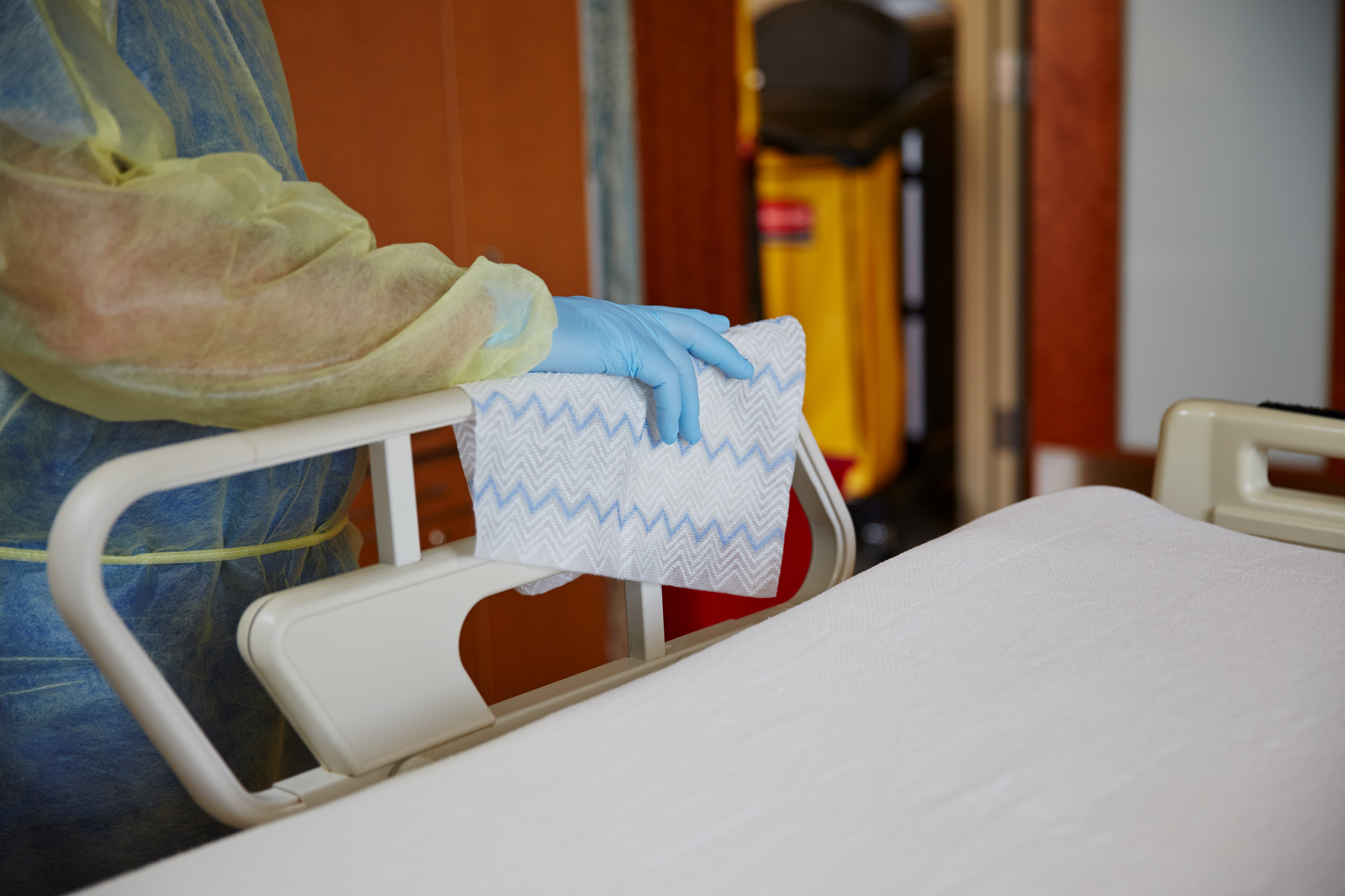 HYGEN™ Disposable Microfiber is proven to remove 99.9% of tested viruses and bacteria. Innovative technology knits microfiber yarn into a non-woven substrate, creating unique, disposable microfiber.