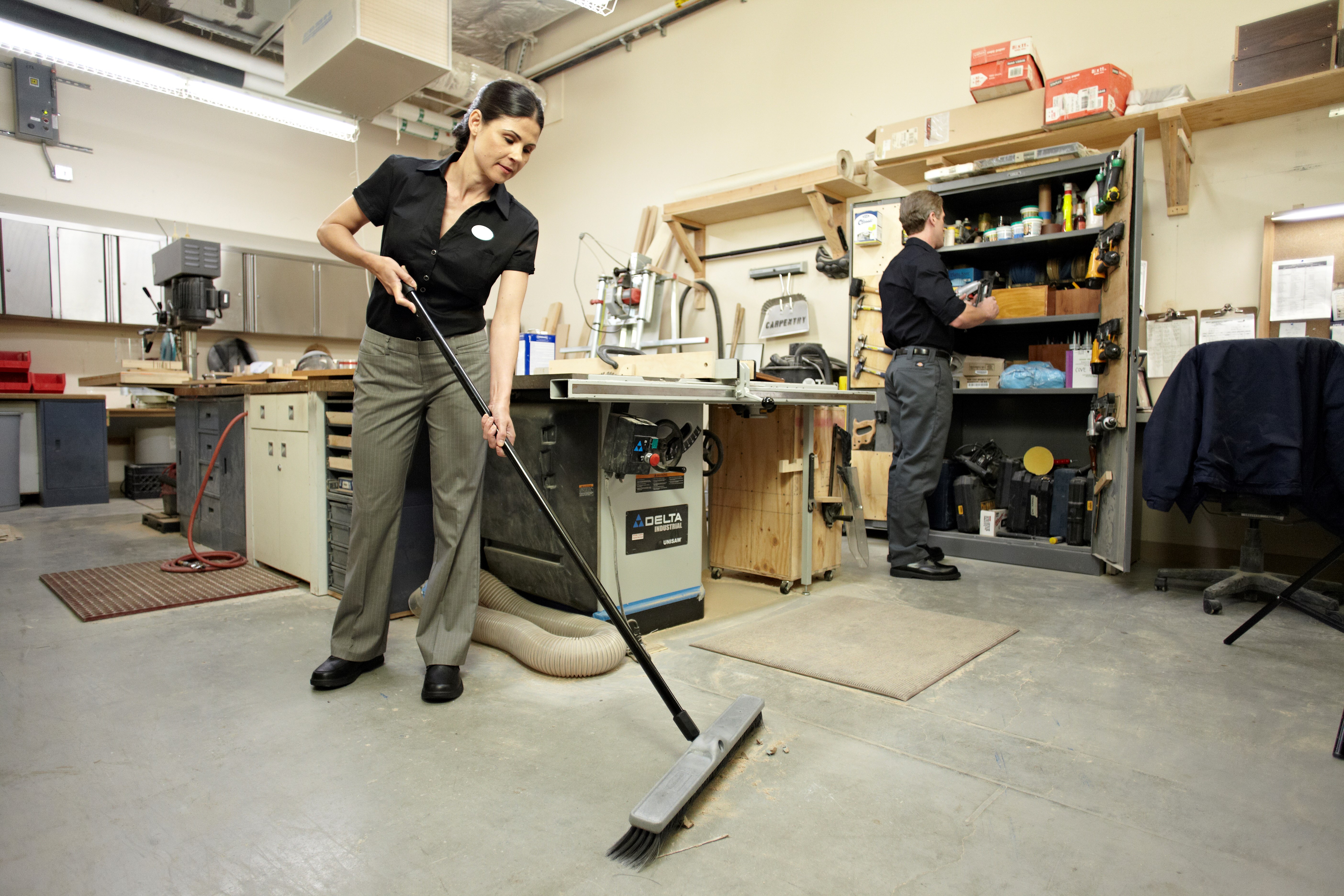 Fine Sweep Push Broom is designed to pick up the finest debris.