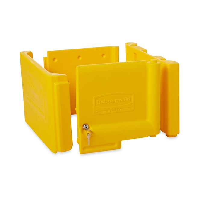 Locking Cabinet Doors are an optional addition to RCP Janitorial Cleaning Carts to help keep cleaning supplies hidden and secure.
