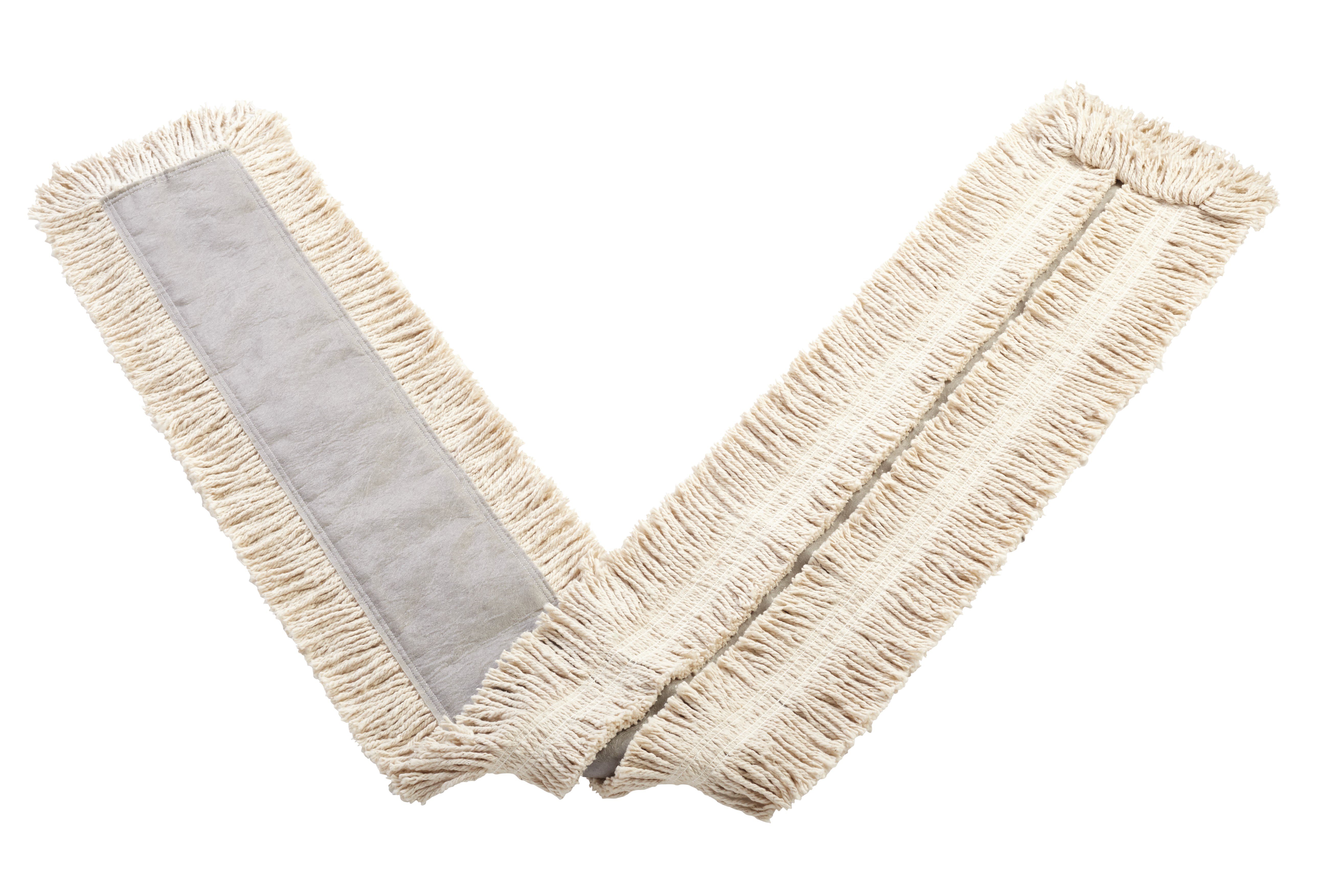 Blended Cut-End Disposable Dust Mop 72" has soft, open-twist, blended, cut-end yarn for increased dust pickup.