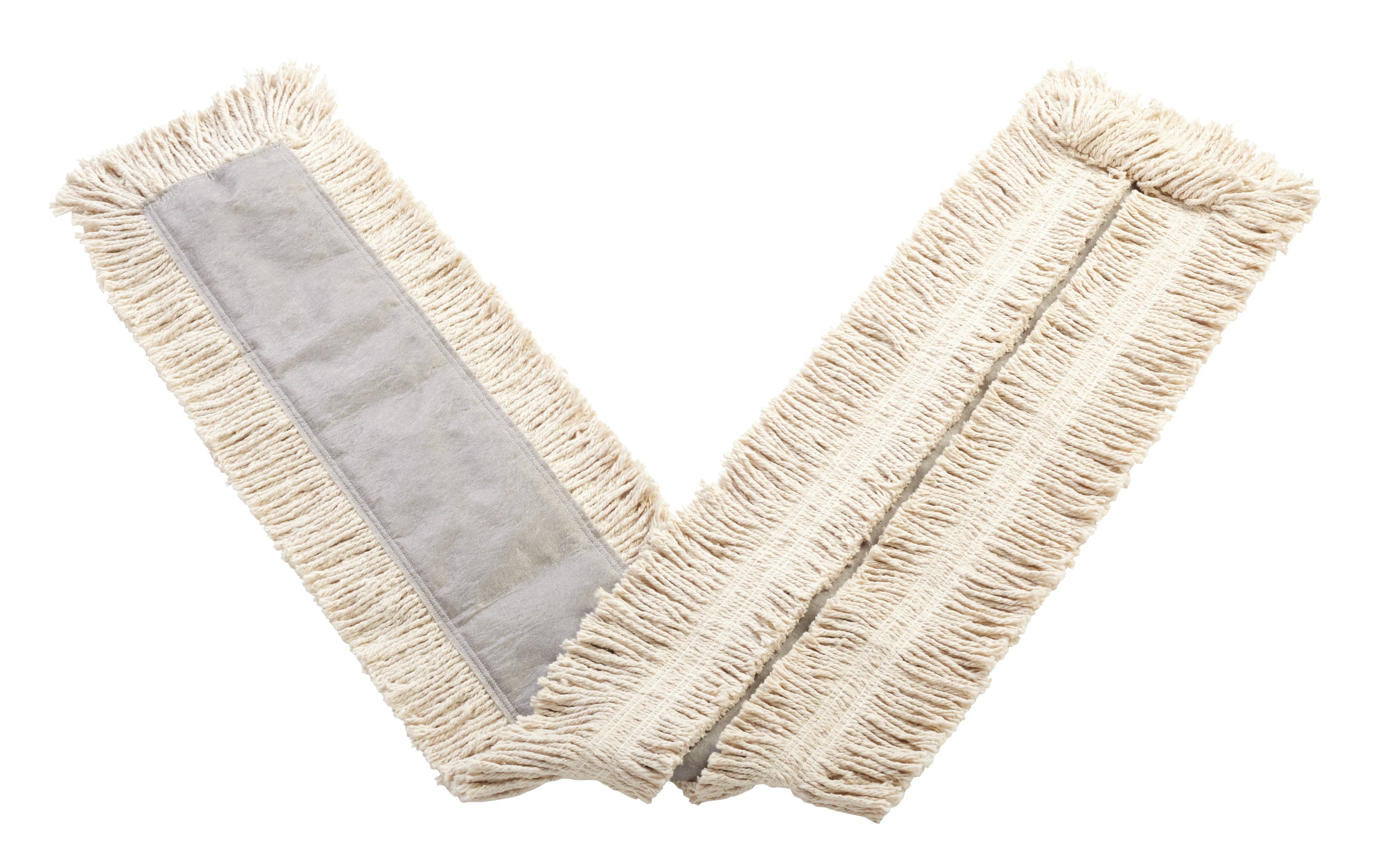 Blended Cut-End Disposable Dust Mop 60" has soft, open-twist, blended, cut-end yarn for increased dust pickup.