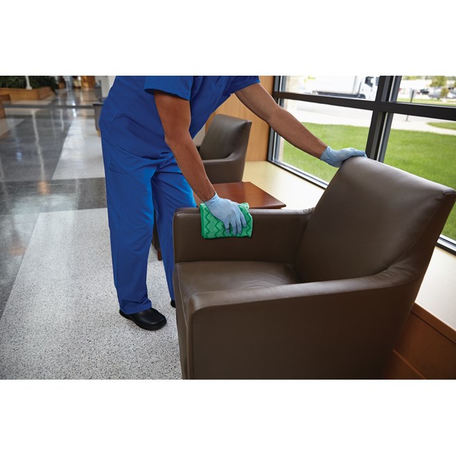 HYGEN™ Microfiber is proven to remove 99.9% or more of tested fungi, viruses, and bacteria*. Combining superior microfiber with a built-in scrubber, HYGEN™ Microfiber helps prevent cross-transmission and reduces the risk of healthcare-associated infections.